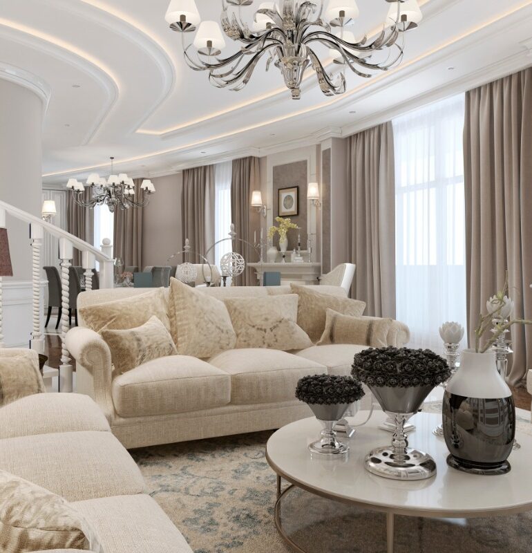 Minimalist apartment in Dubai with neutral furniture