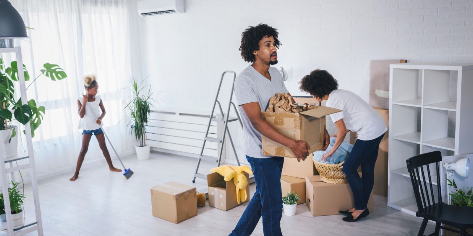 Empty living room with a French-inspired pre-move design plan